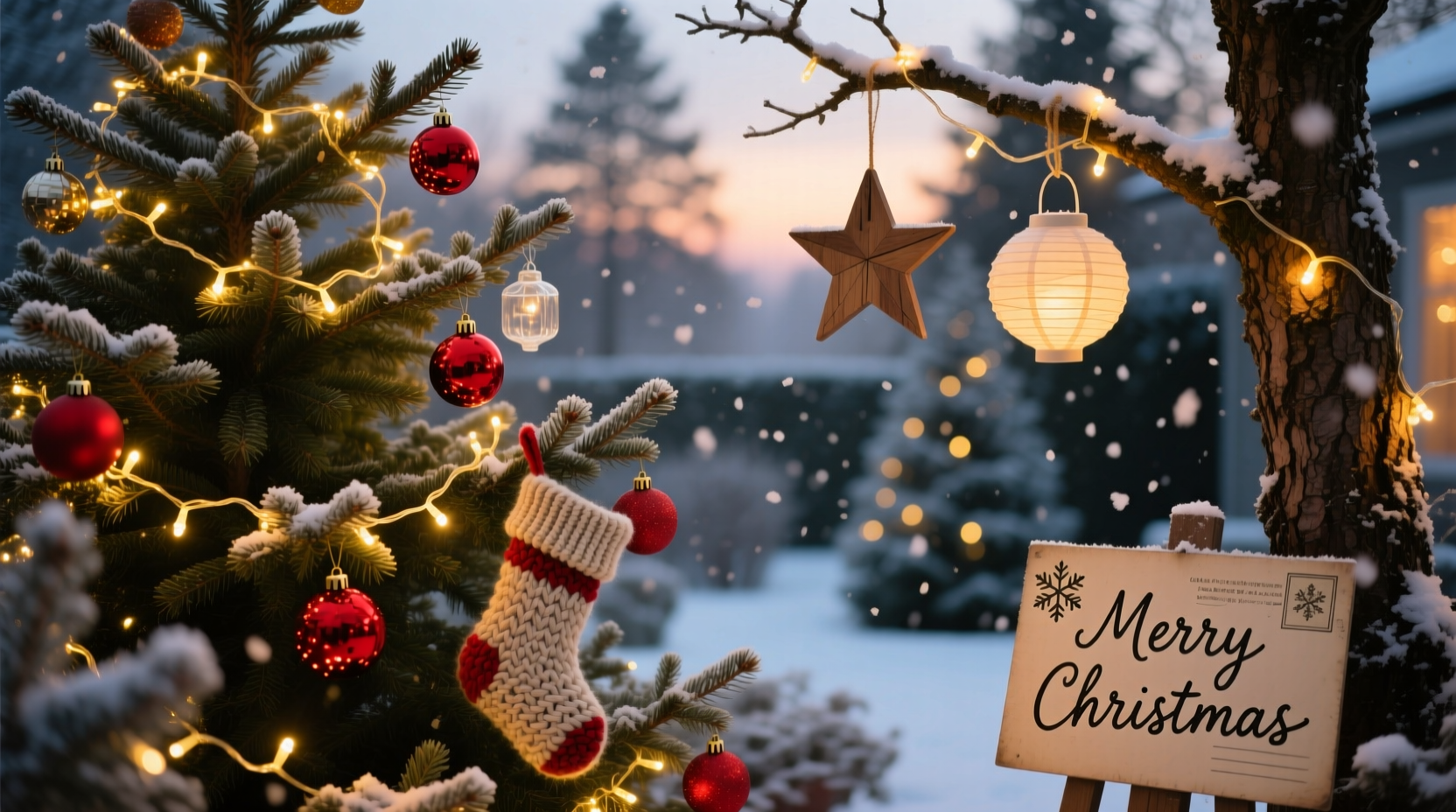 how to decorate outdoor trees for christmas