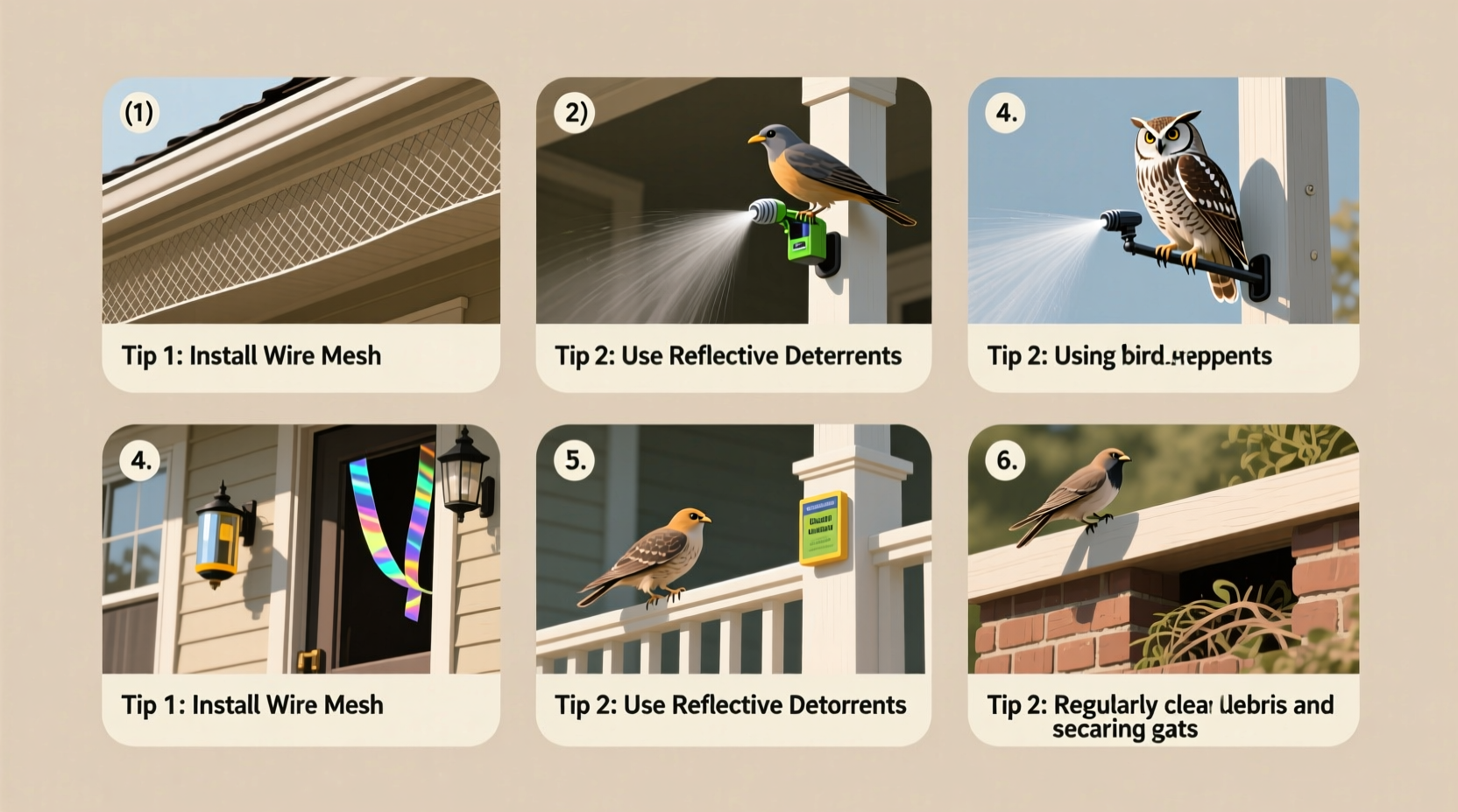 how to keep birds from nesting on porch