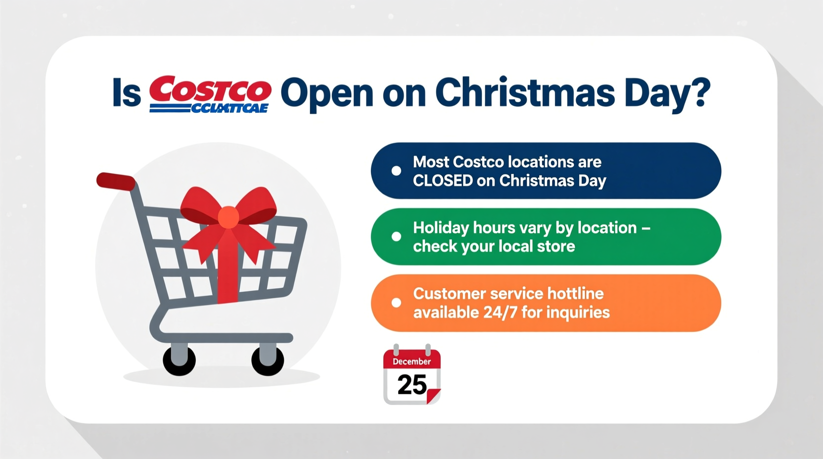 is costco open in christmas