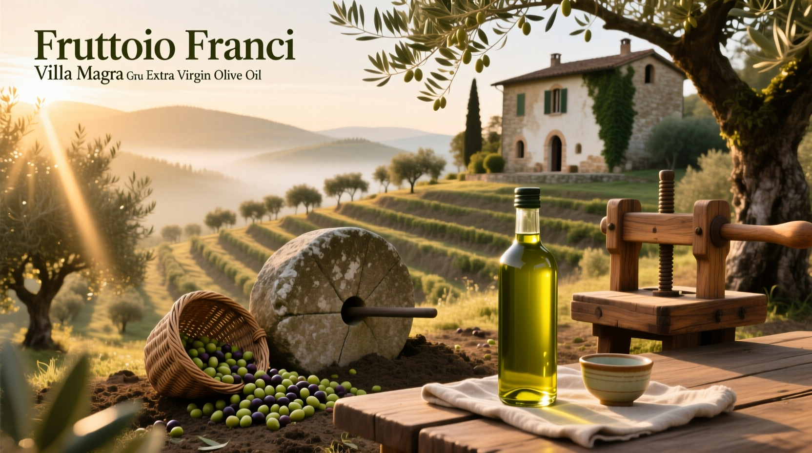Frantoio Franci Villa Magra Grand Cru Extra Virgin Olive Oil bottle