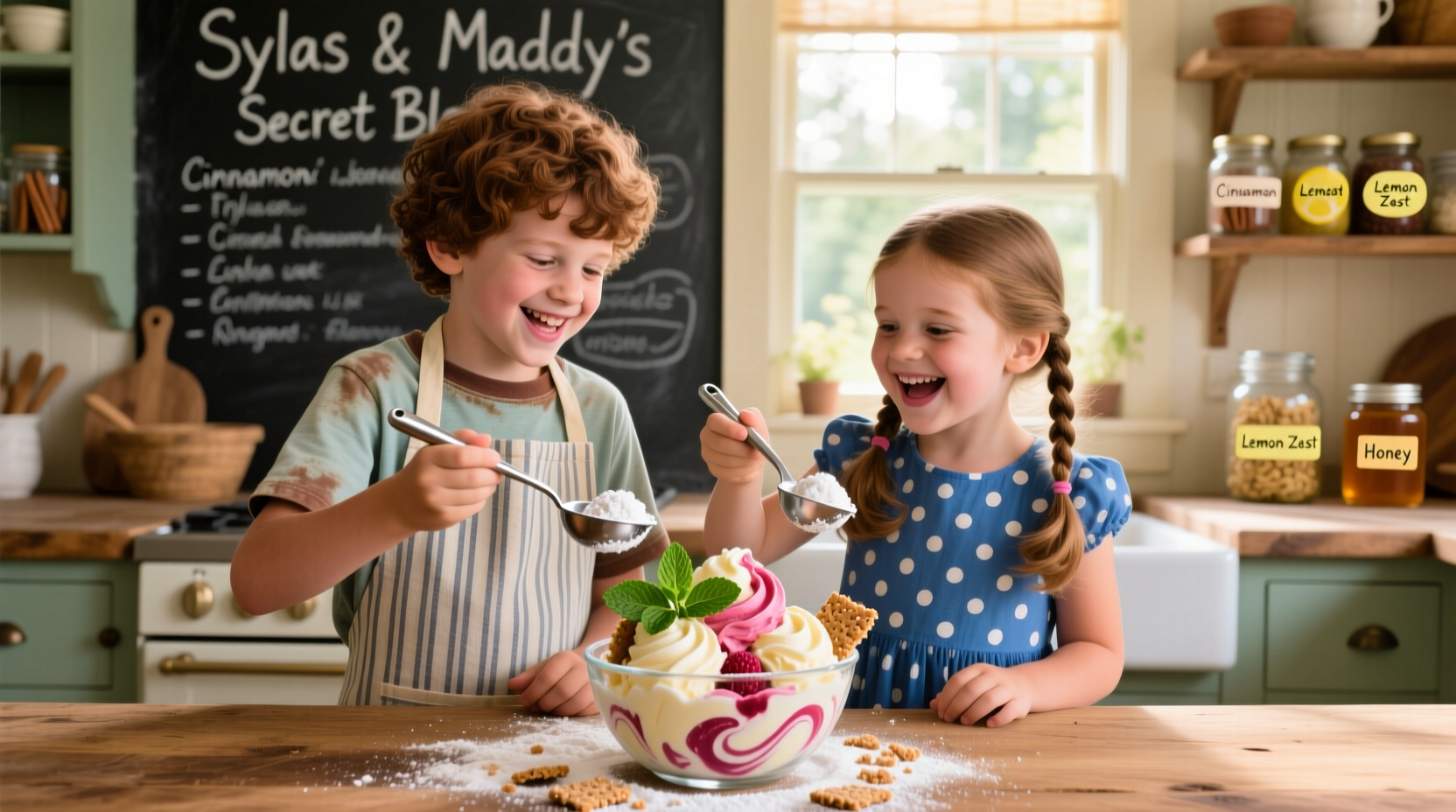 Sylas and Maddy's Homemade Ice Cream Recipe (No Churn!)
