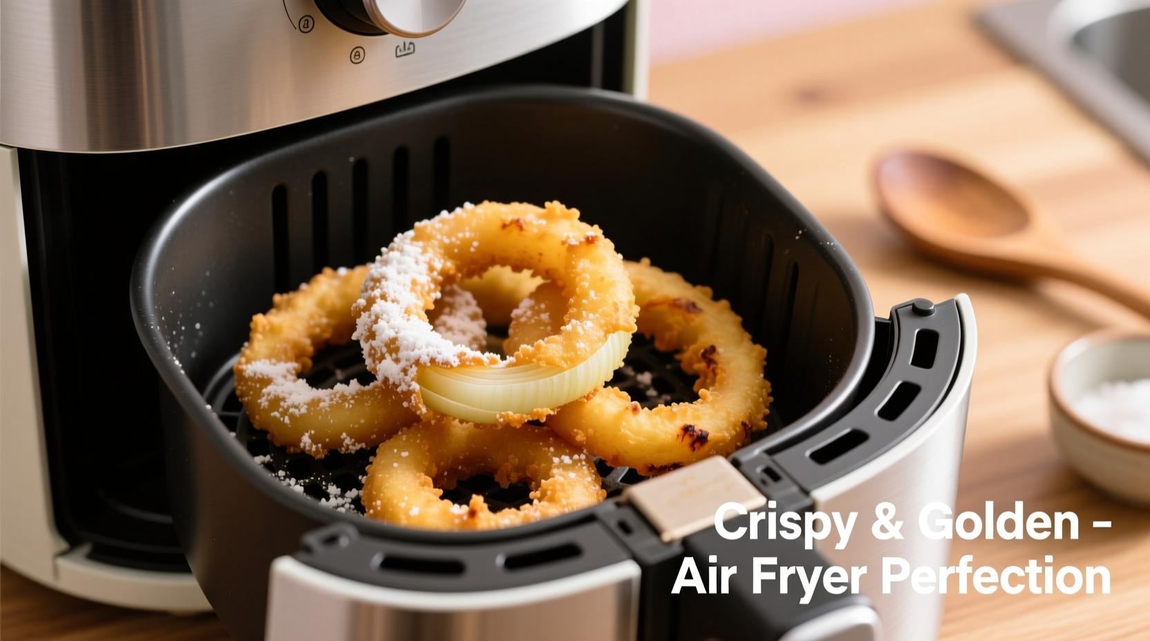 onion rings in an air fryer