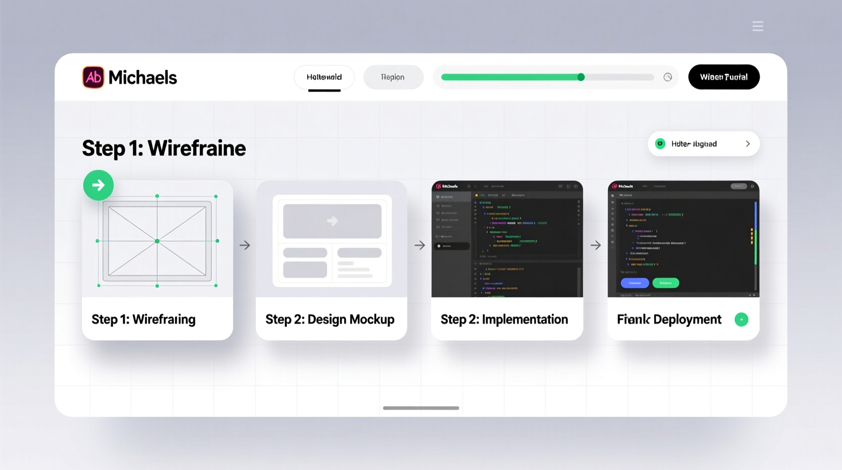 Michaels website project tutorial interface with step-by-step photos