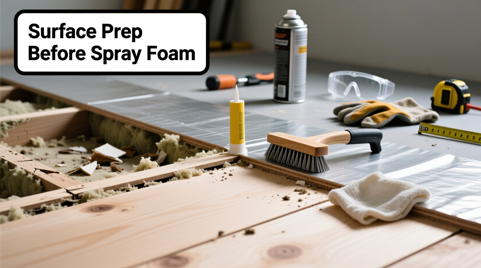 Proper surface preparation for DIY spray foam insulation application