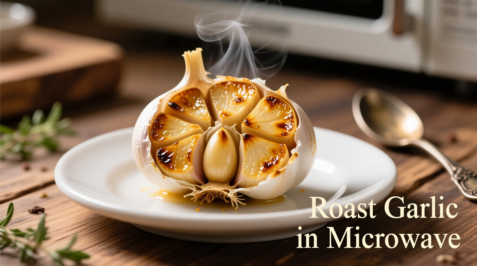 roast garlic in microwave