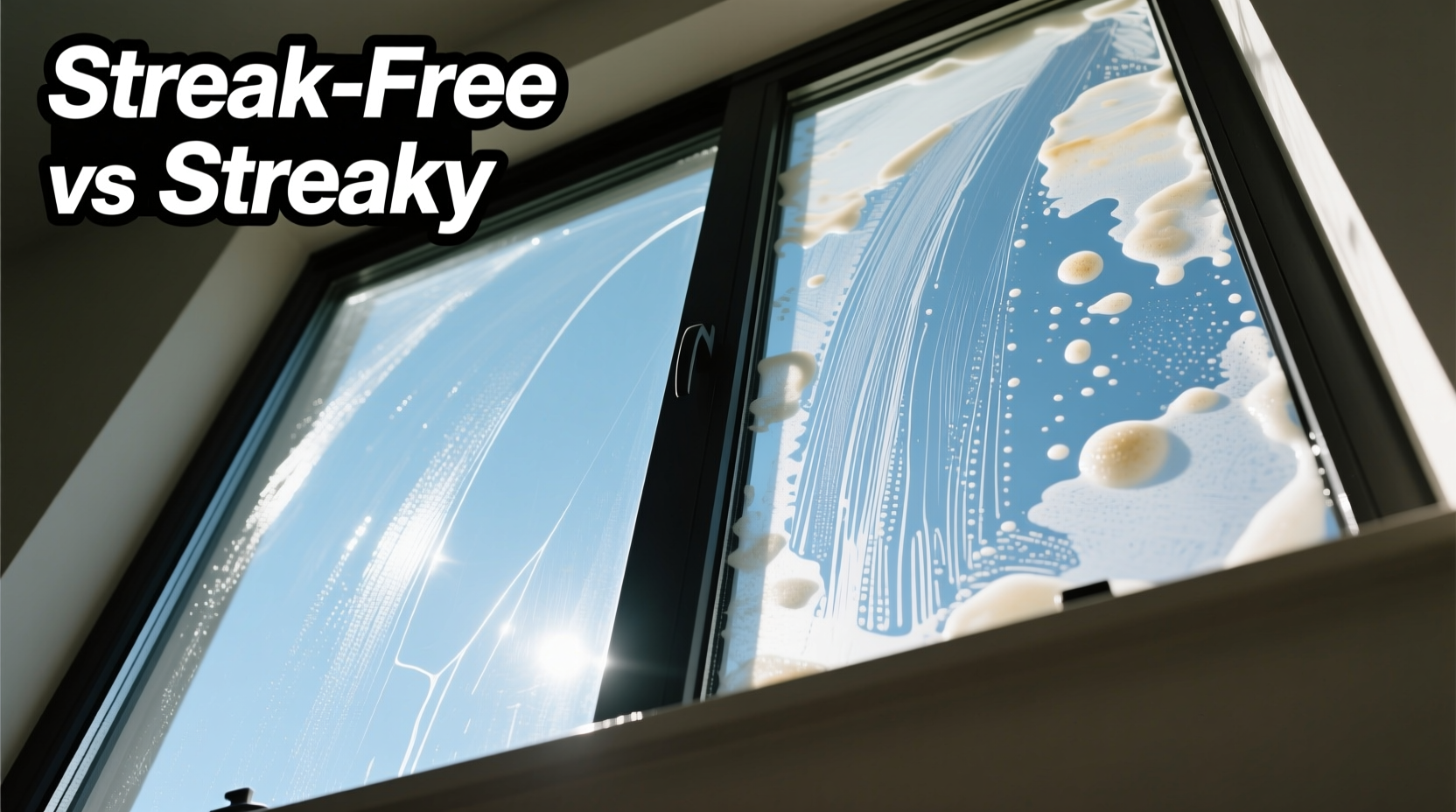 Comparison of streak-free vs streaky window cleaning results