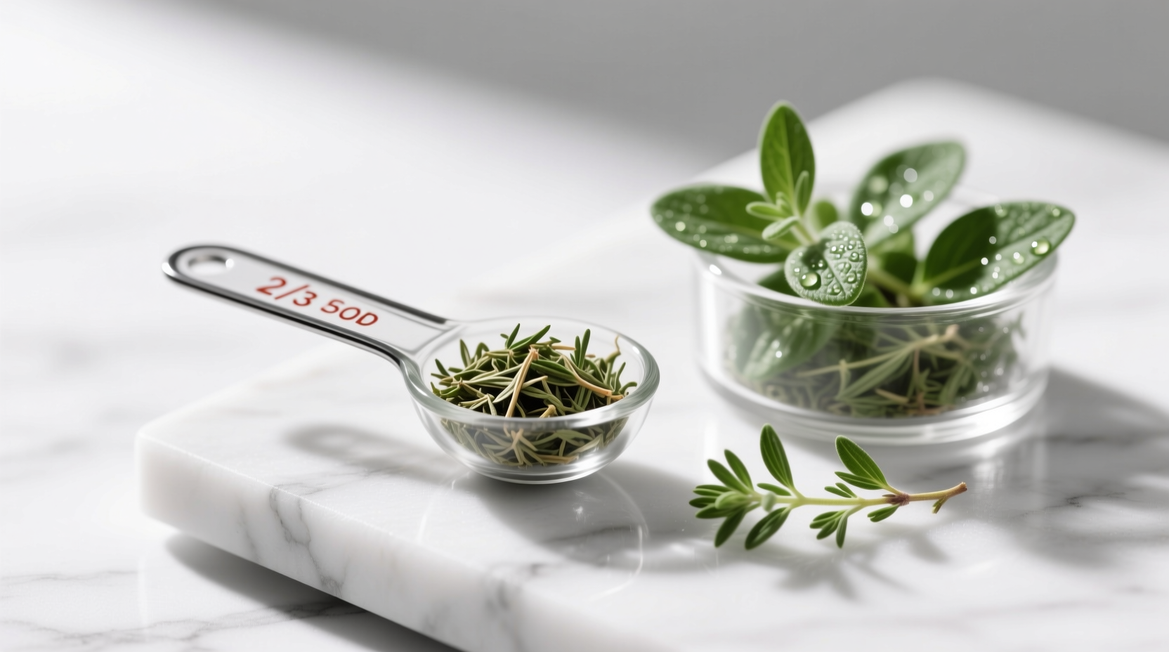 2 teaspoons fresh thyme to dried when precision matters