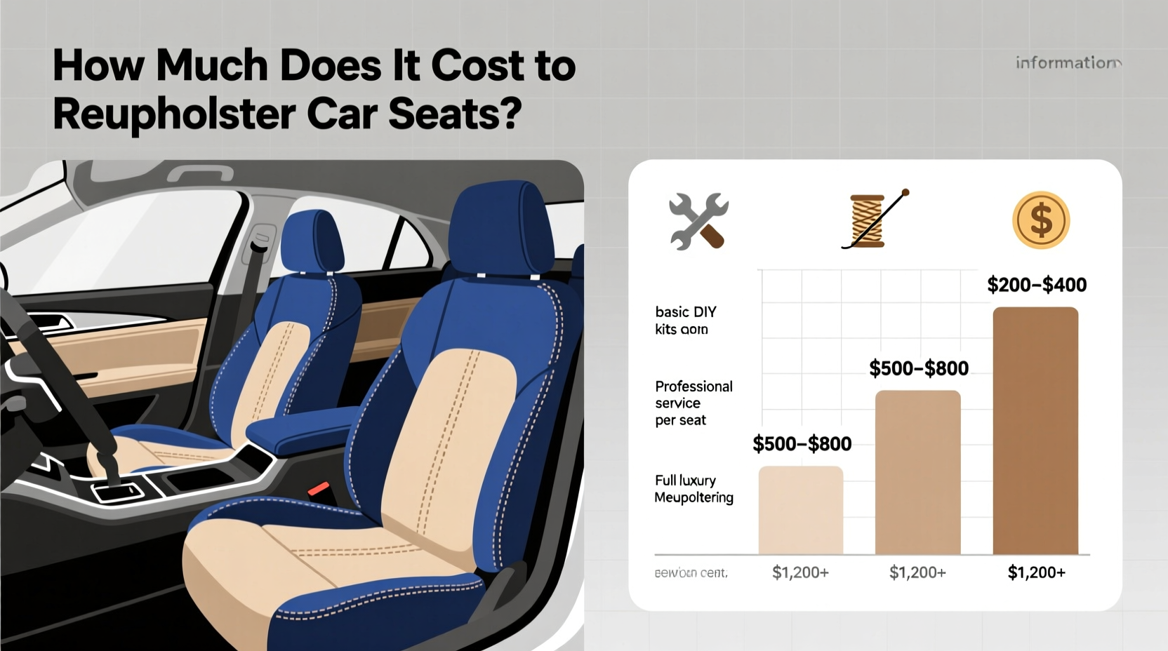how much does it cost to reupholster car seats