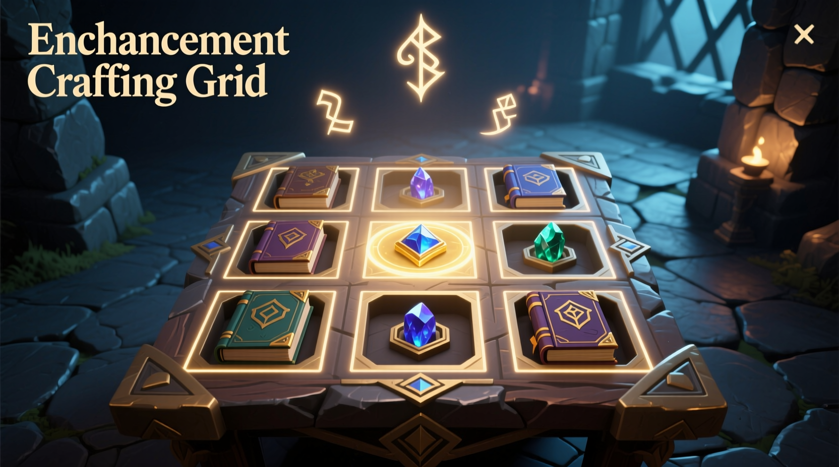 Correct crafting grid layout for enchantment table