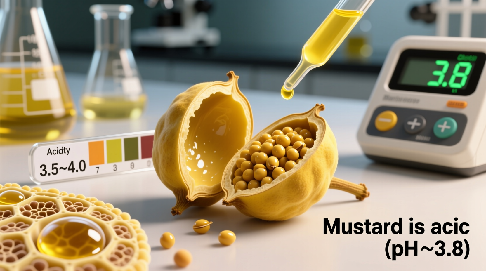 is mustard acidic
