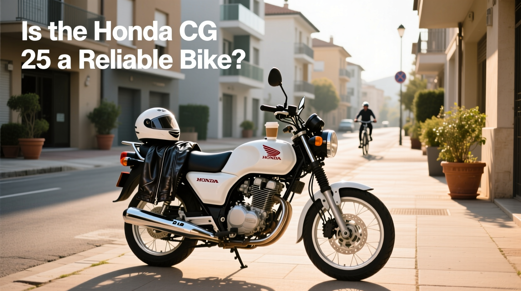 Honda CG125 motorcycle on paved road