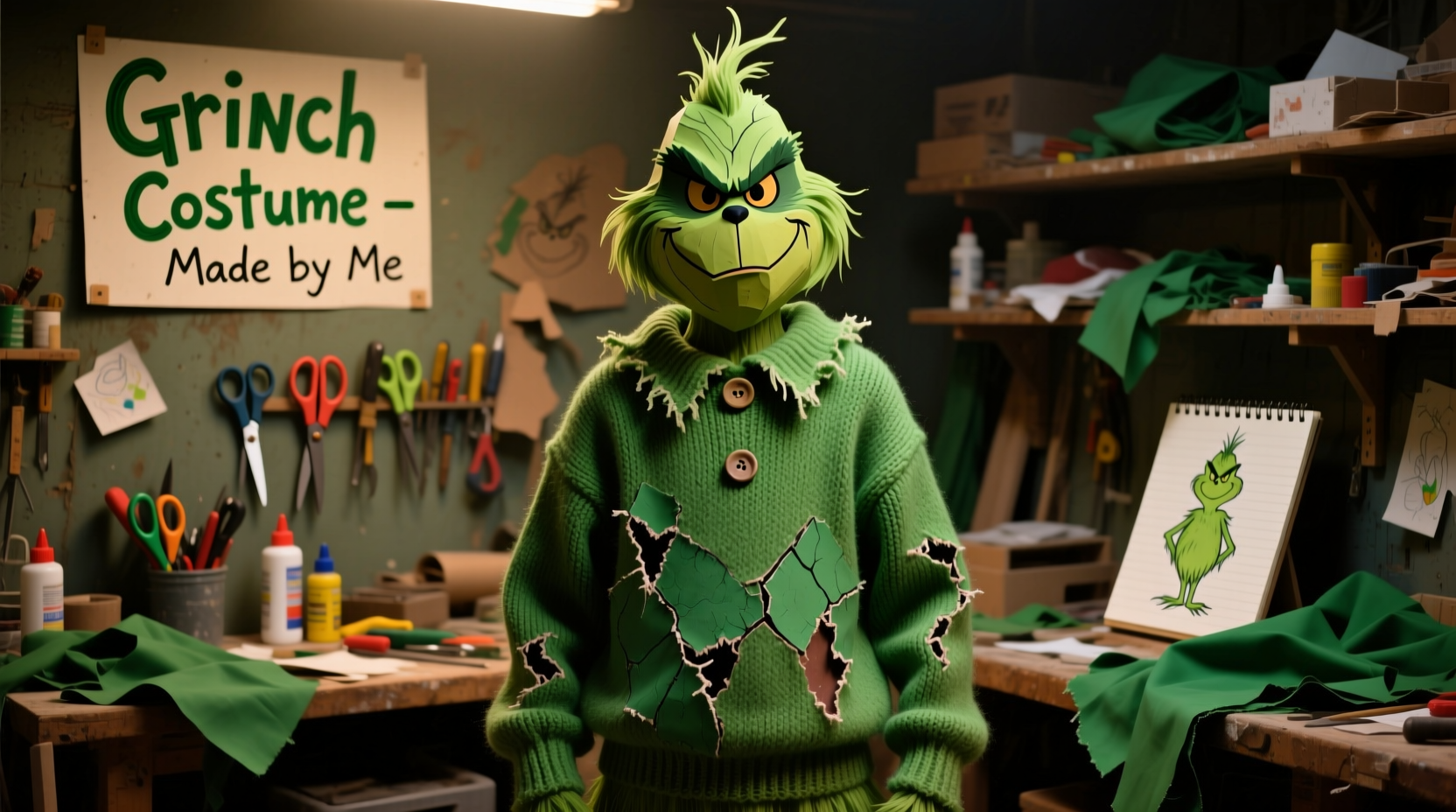 diy grinch costume