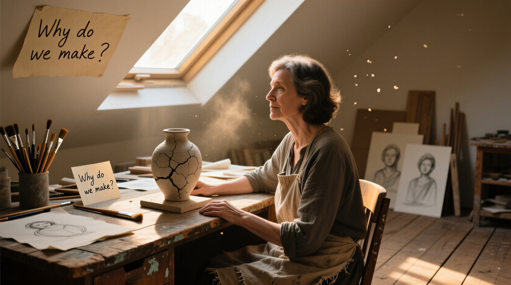 Artist reflecting on meaning behind handmade creation