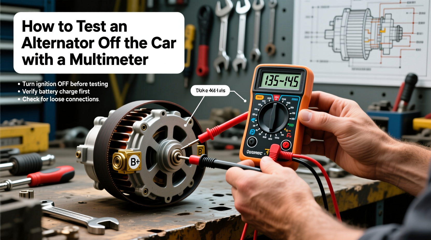 how to test an alternator off the car