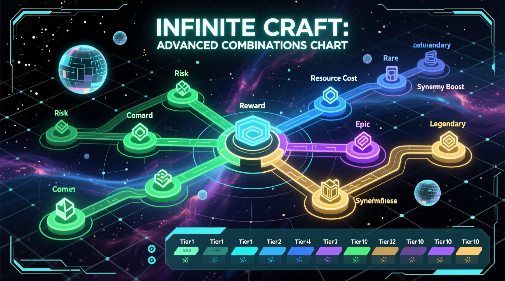 Infinite Craft advanced combinations chart with strategic pathways