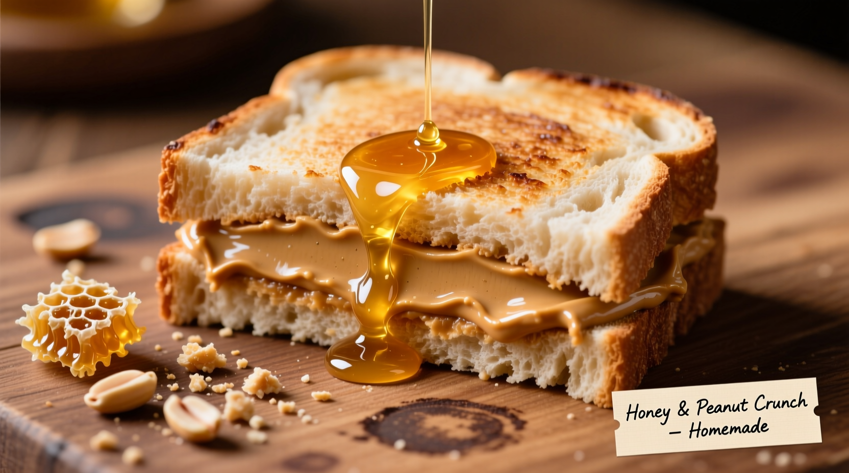 peanut butter and honey sandwich