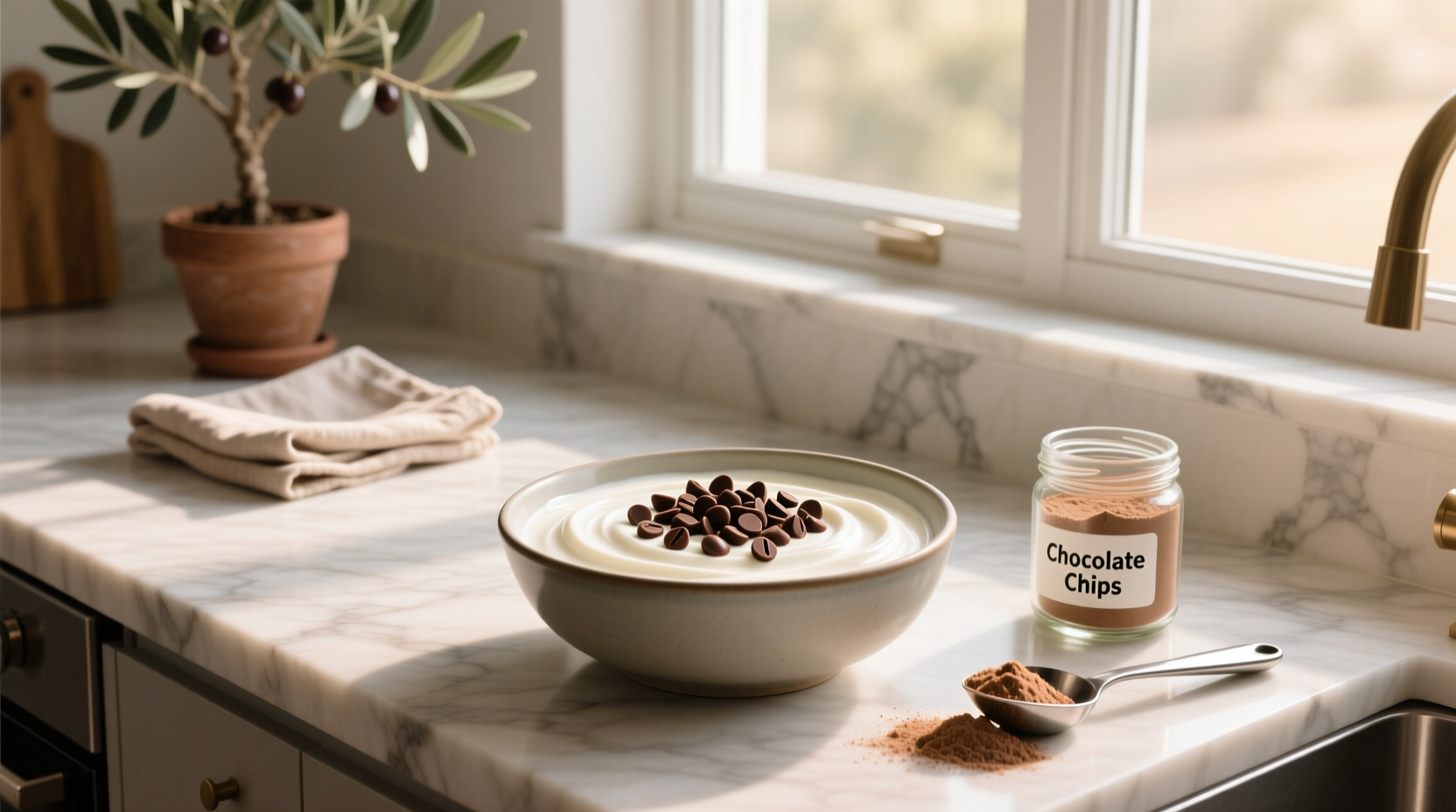 How to Mix Greek Yogurt, Protein Powder & Chocolate Chips