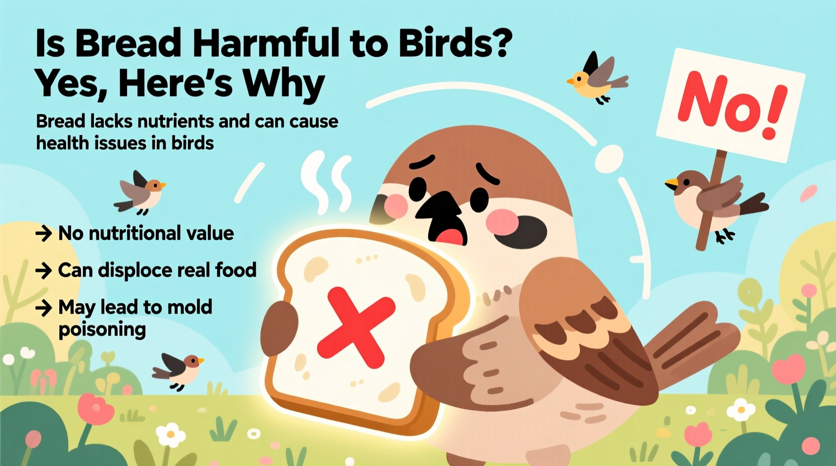 is bread harmful to birds