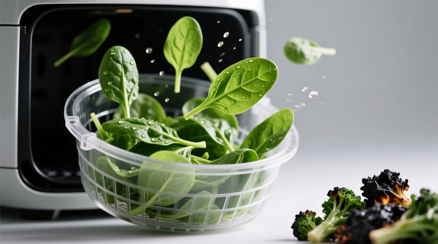 air fryer spinach when it works and when it burns