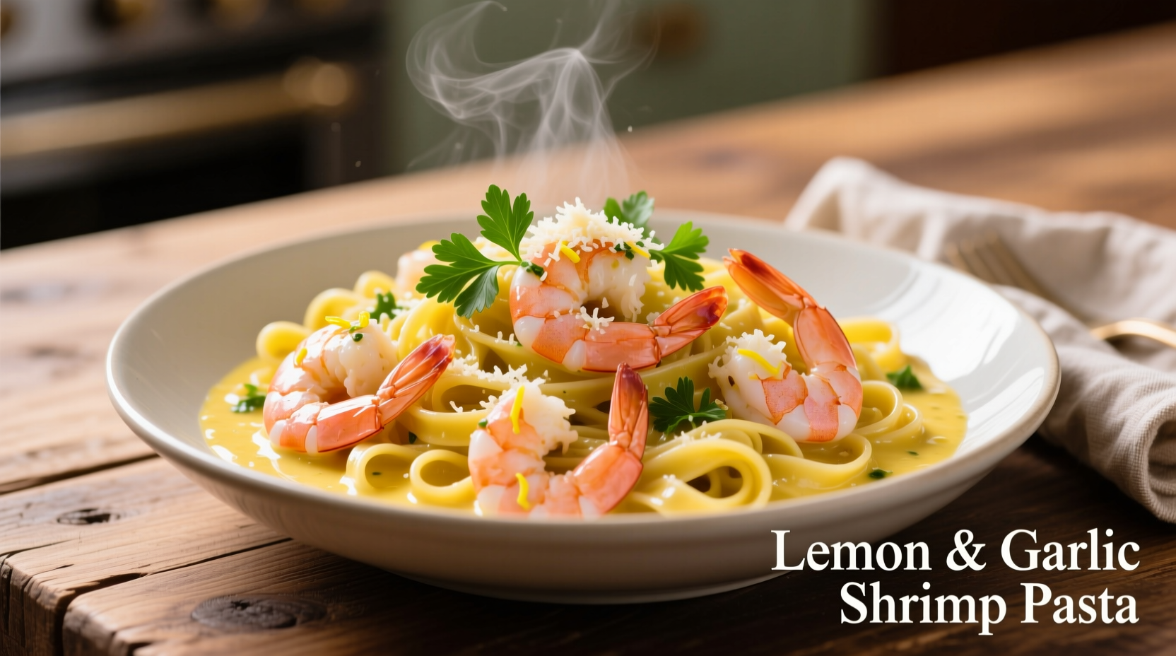 lemon and garlic shrimp pasta
