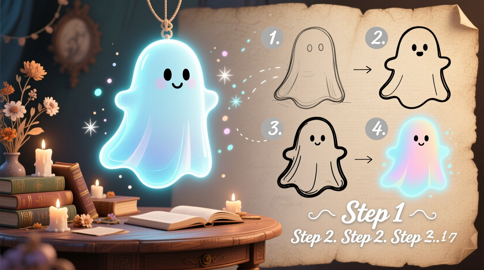 Step-by-step floating ghost decoration tutorial