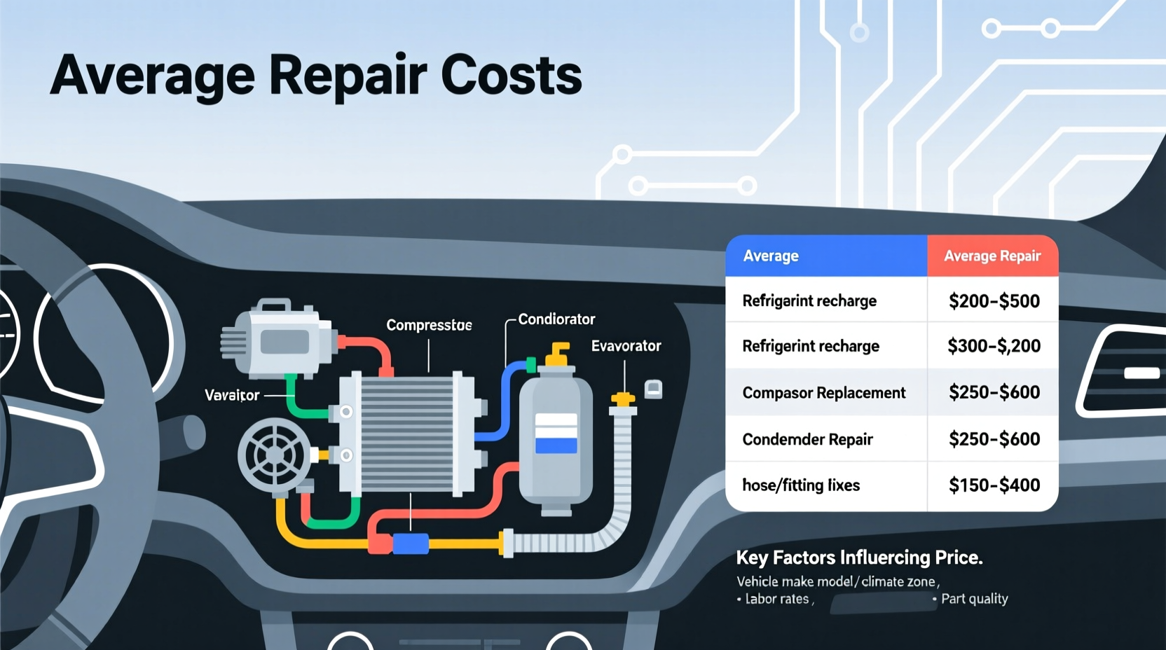 how much does ac repair cost car