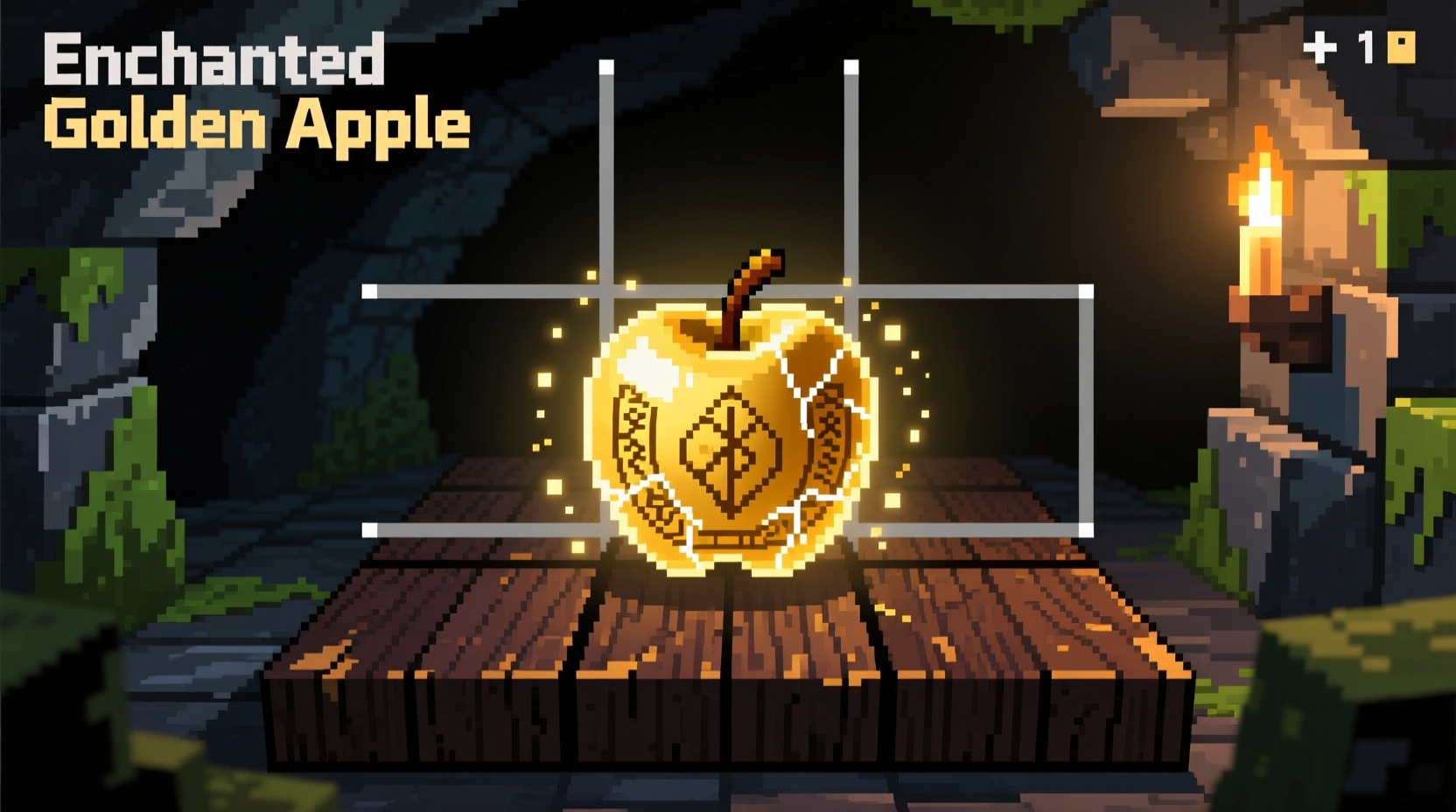 Crafting grid layout for enchanted golden apple in legacy Minecraft