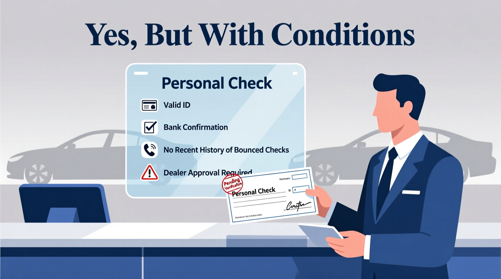 do car dealers take personal checks