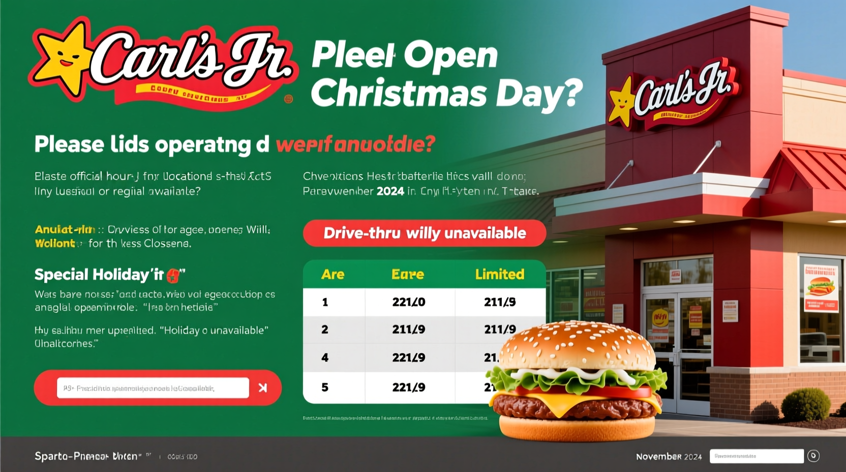 Is Carls Jr Open On Christmas