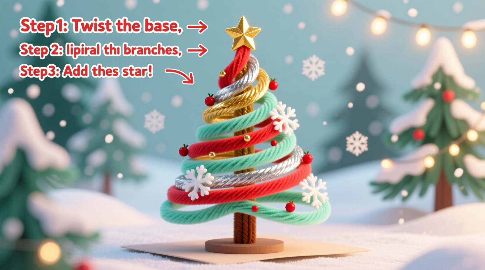 how to make a christmas tree with pipe cleaners