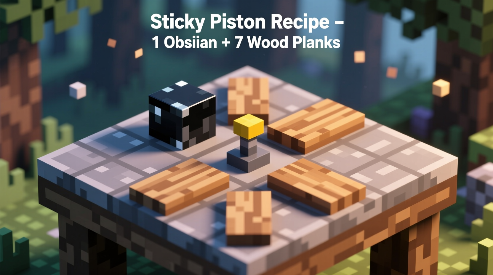 Minecraft crafting grid showing sticky piston recipe layout