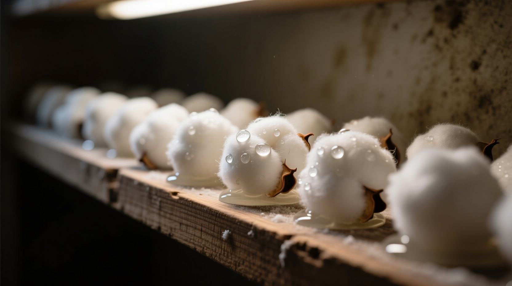 Cotton balls soaked in borax solution placed along baseboard