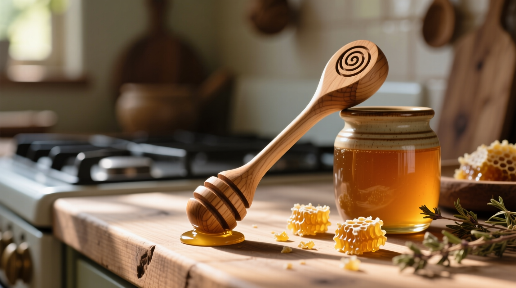 wooden honey dipstick
