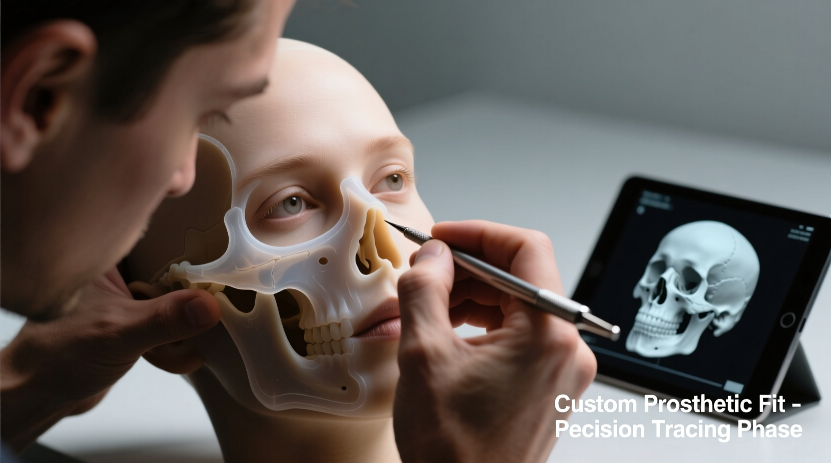 Tracing eye socket contours for custom mask fit
