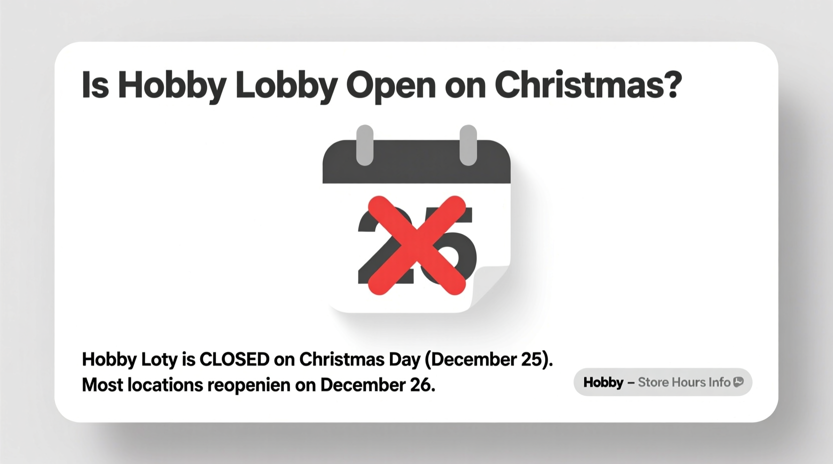 is hobby lobby open on christmas