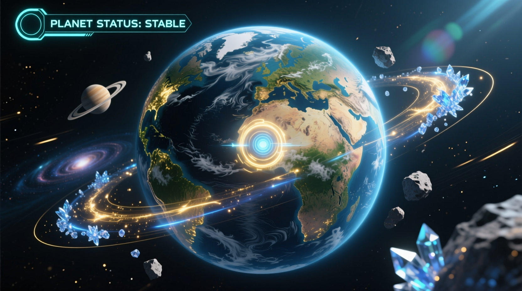 Earth and Space elements combining into Planet in game interface