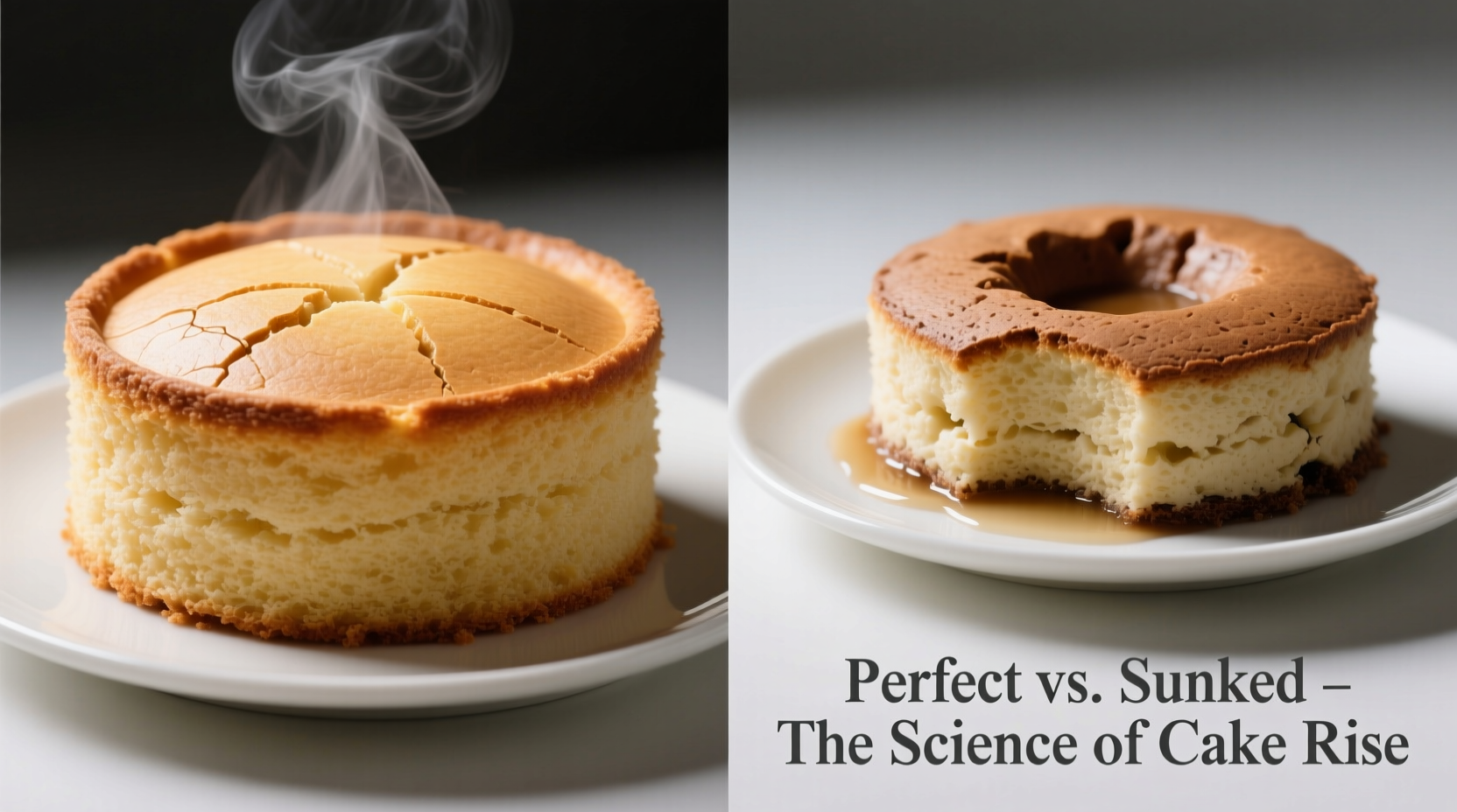 Comparison of perfect versus sunken cake layers