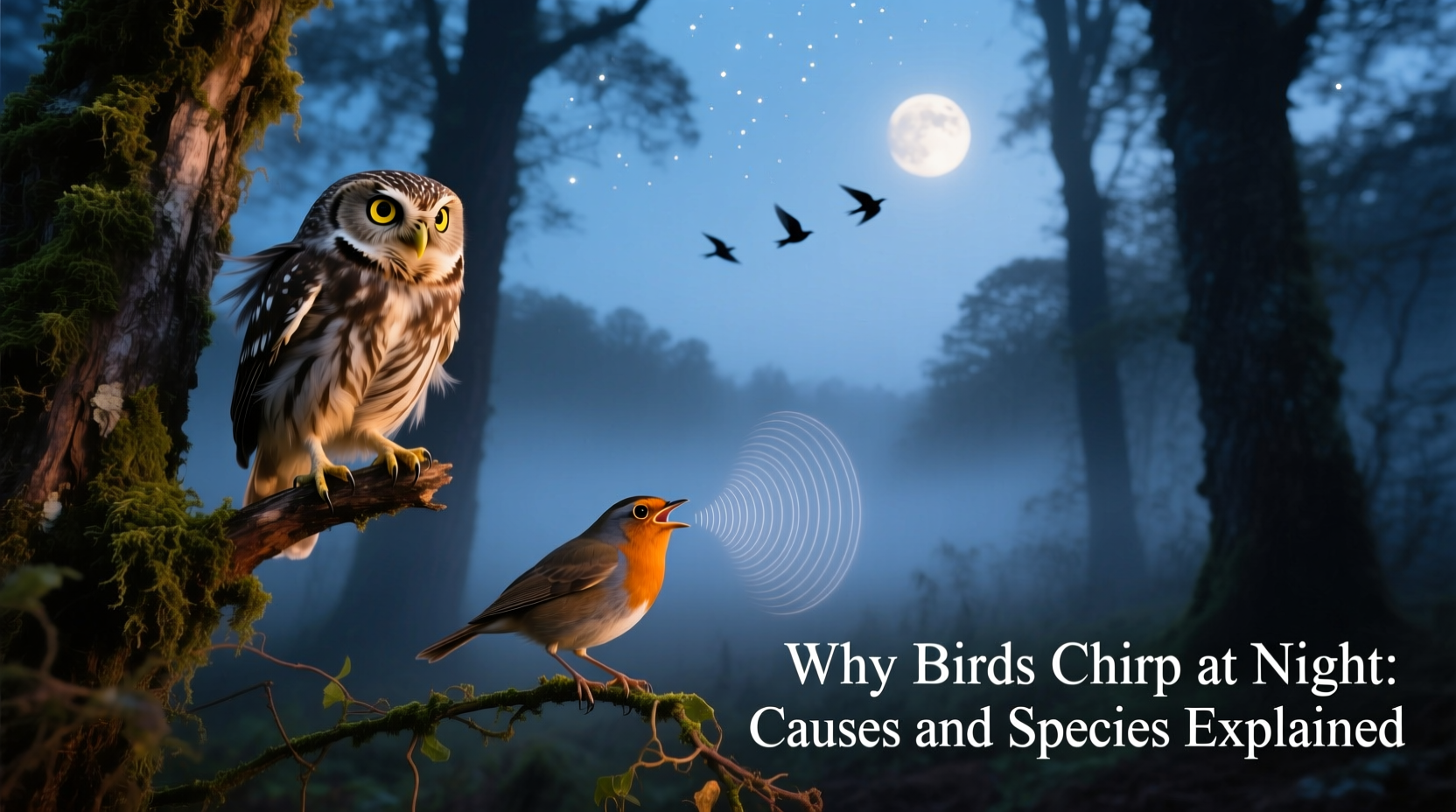 why does birds chirp at night
