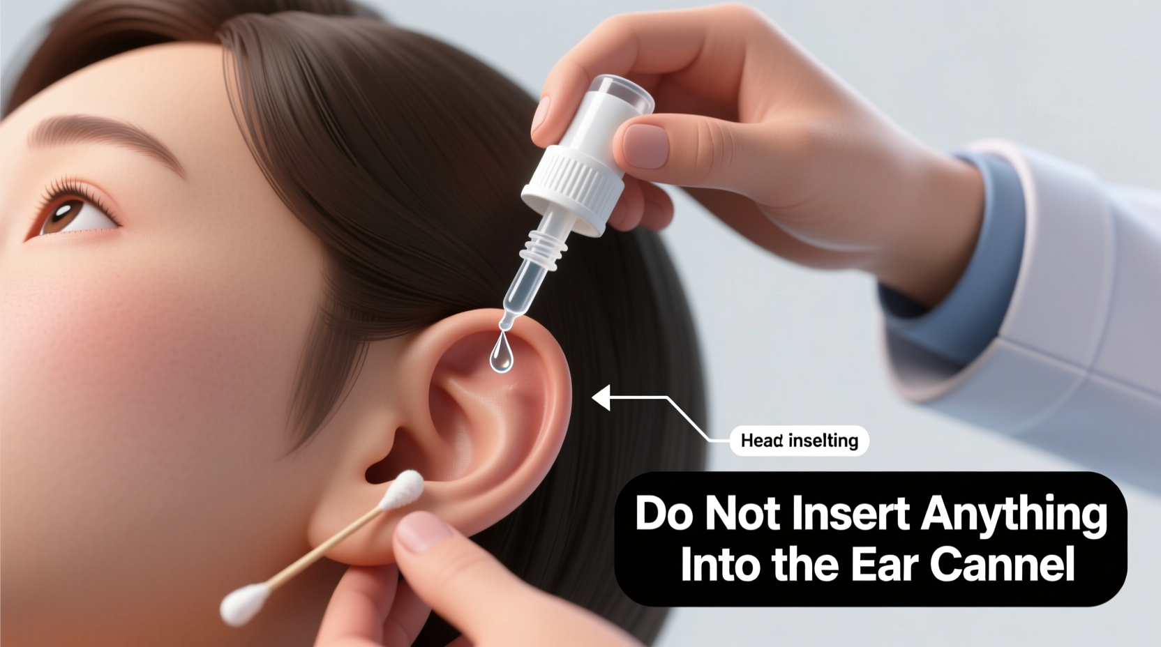 Proper technique for applying ear drops without inserting objects