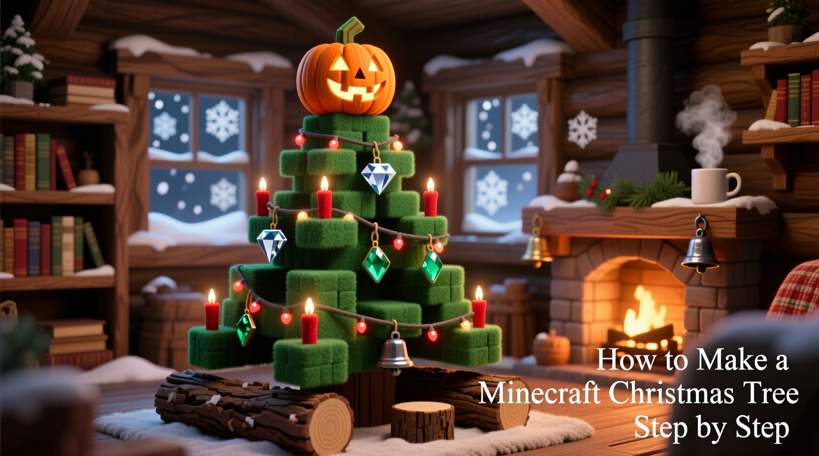 how to make a minecraft christmas tree