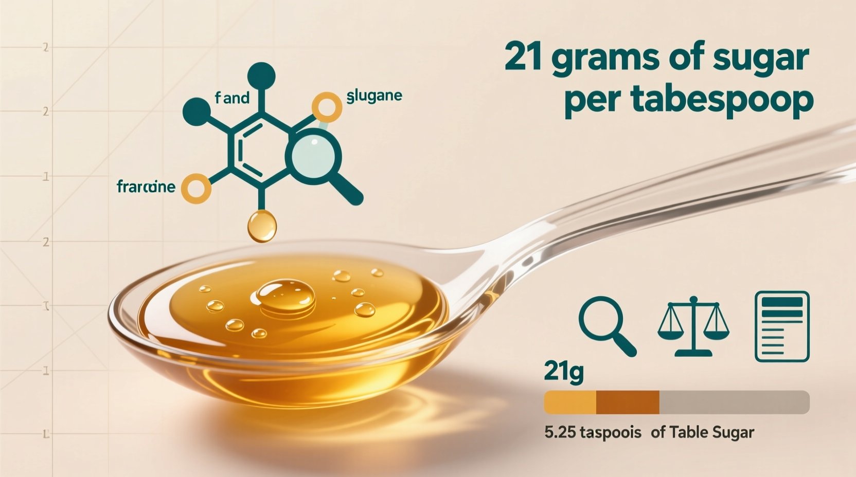 how much sugar in a tablespoon of honey