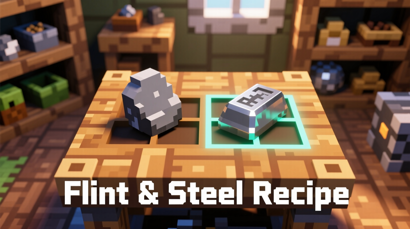 Minecraft flint and steel crafting ingredients