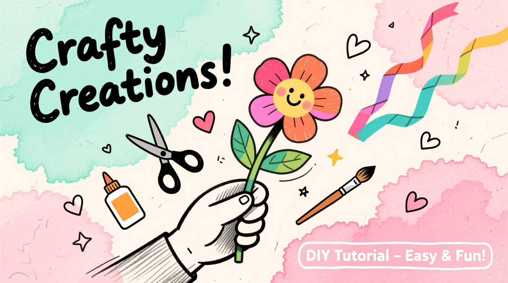 Hand-drawn thumbnail sketch for homemade craft video