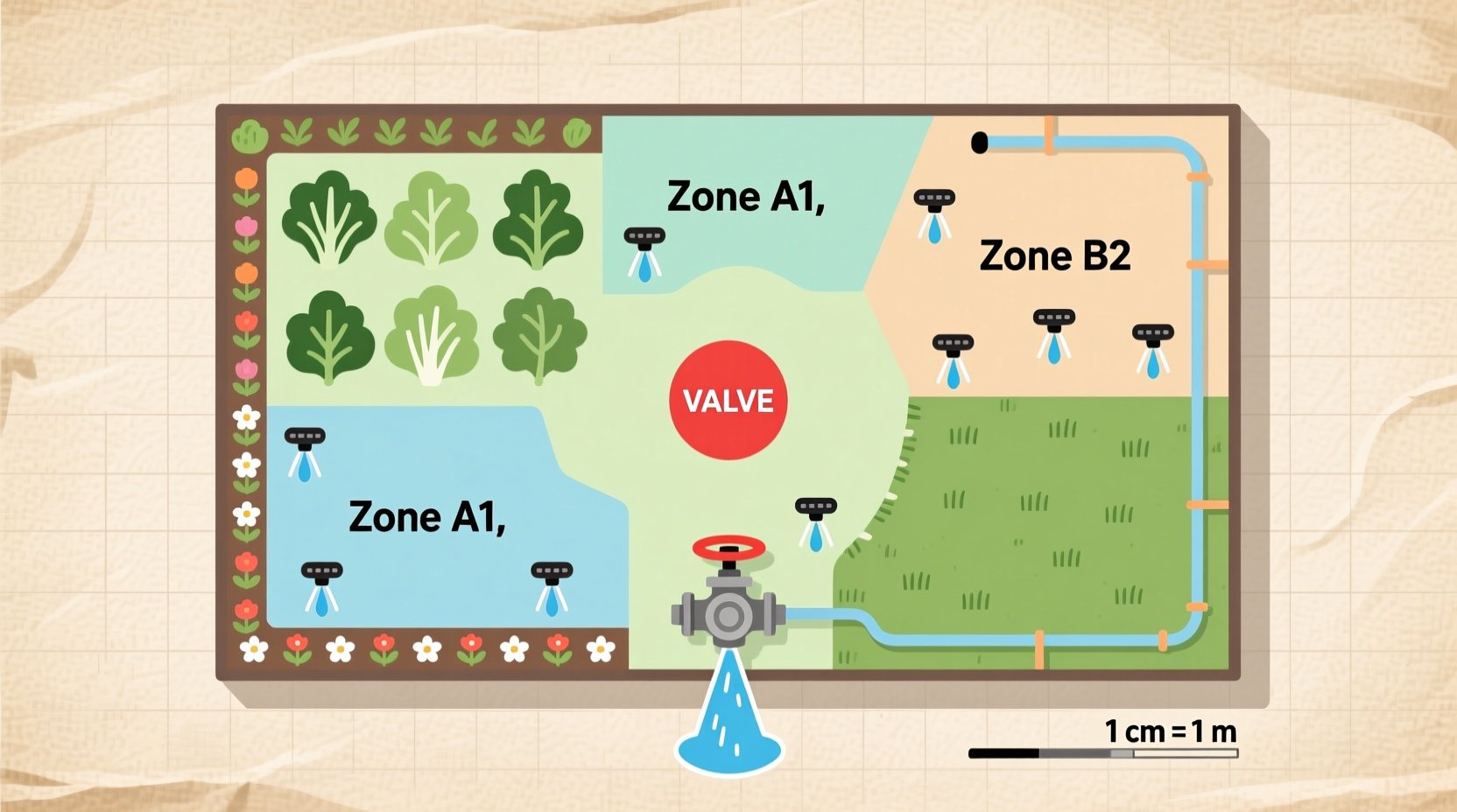 DIY irrigation zone mapping diagram