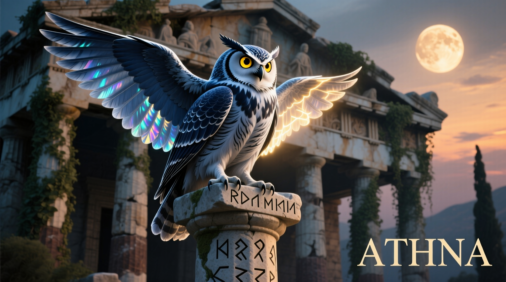 what bird represents athena