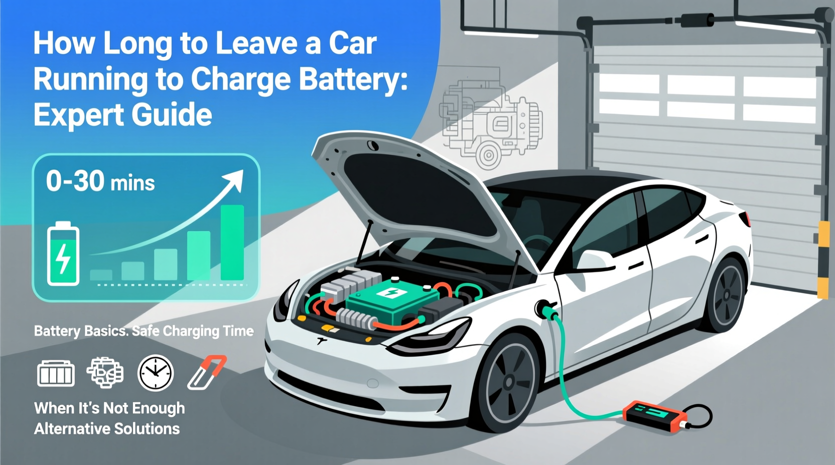 how long to leave a car running to charge battery