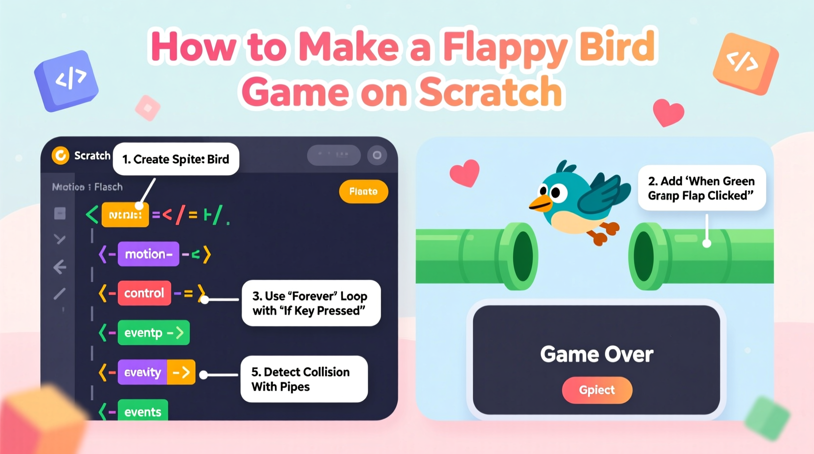 how to make a flappy bird game on scratch