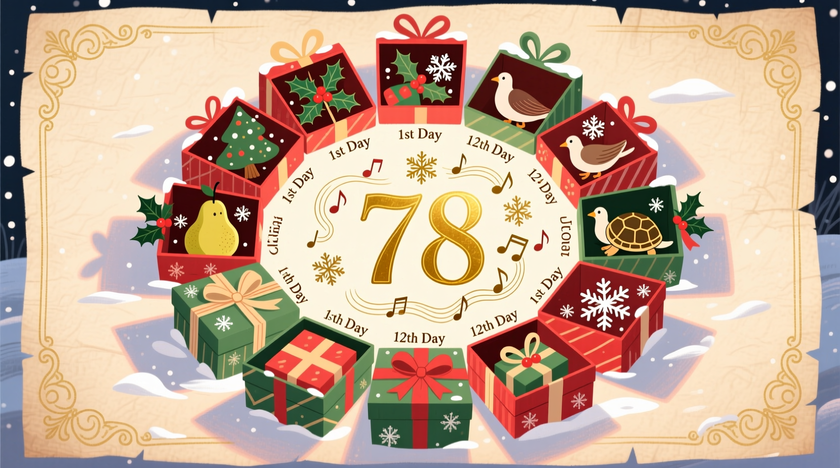 how many gifts in total 12 days of christmas