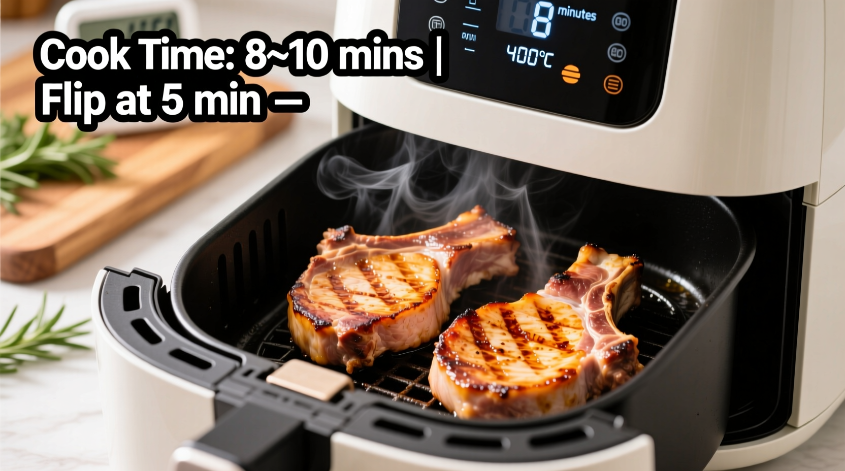 how long to cook pork chops in an air fryer