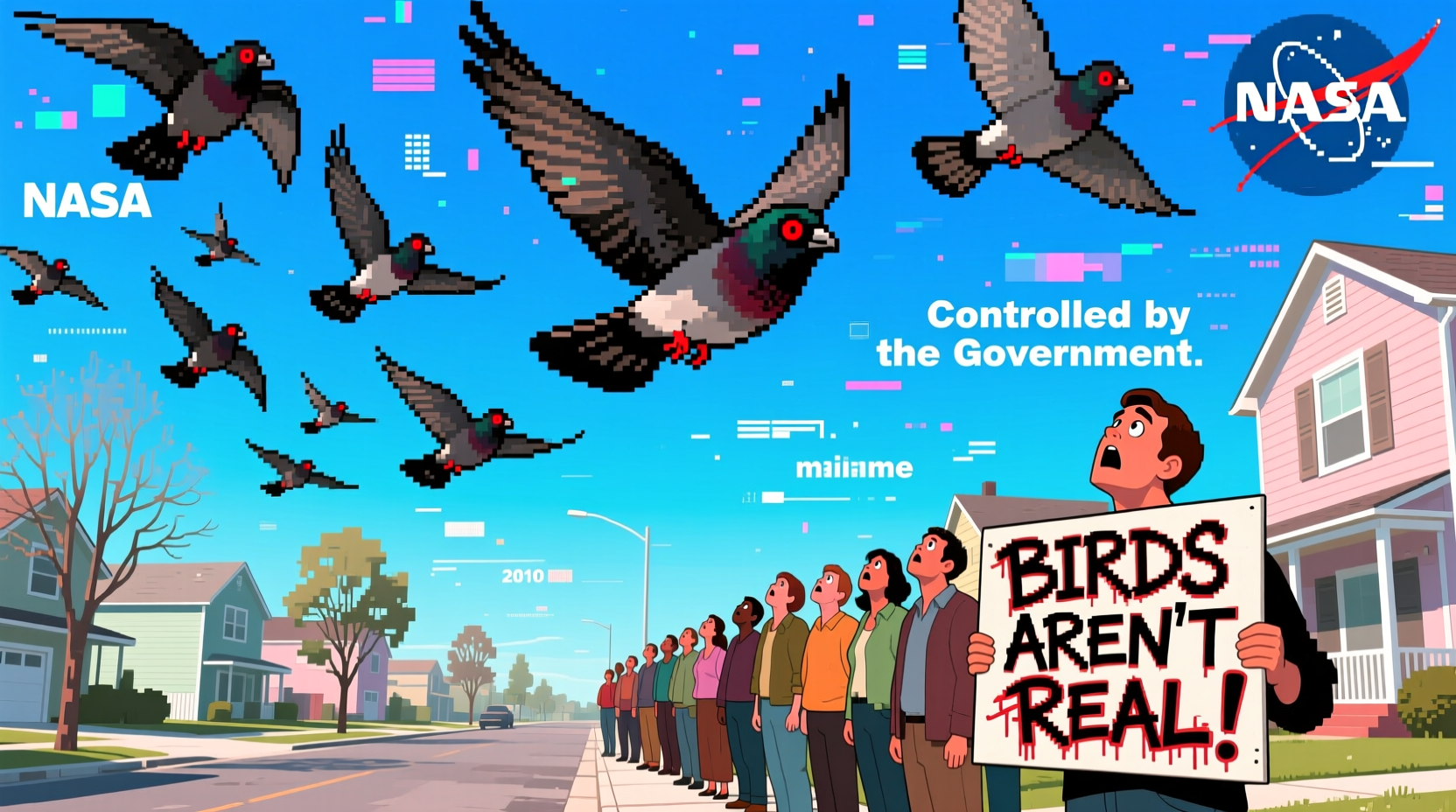 was the birds are fake movement a meme